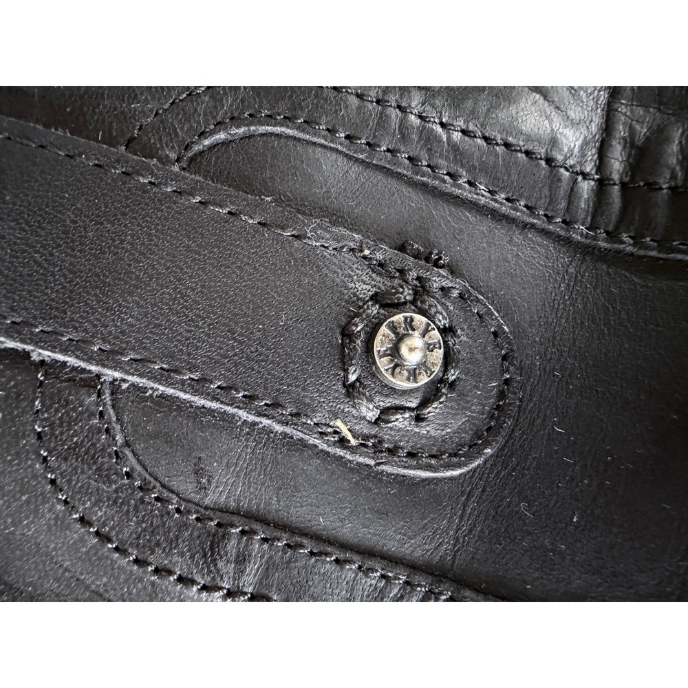 Womens 7 Frye Melissa Button Tall Black Leather Equestrian Western Riding Boots - Picture 8 of 11